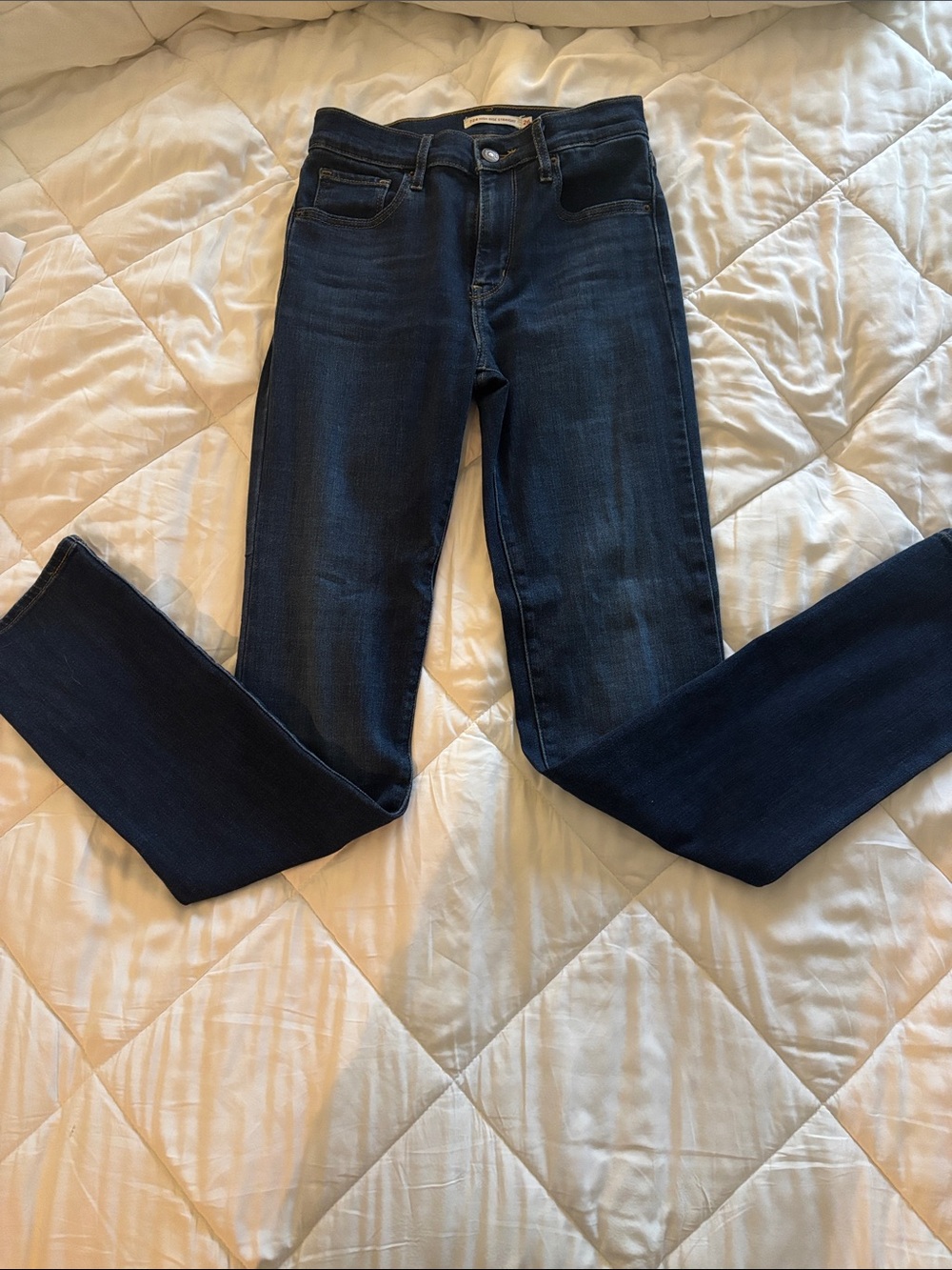 Levi's Indigo Blue High Rise Straight Jeans